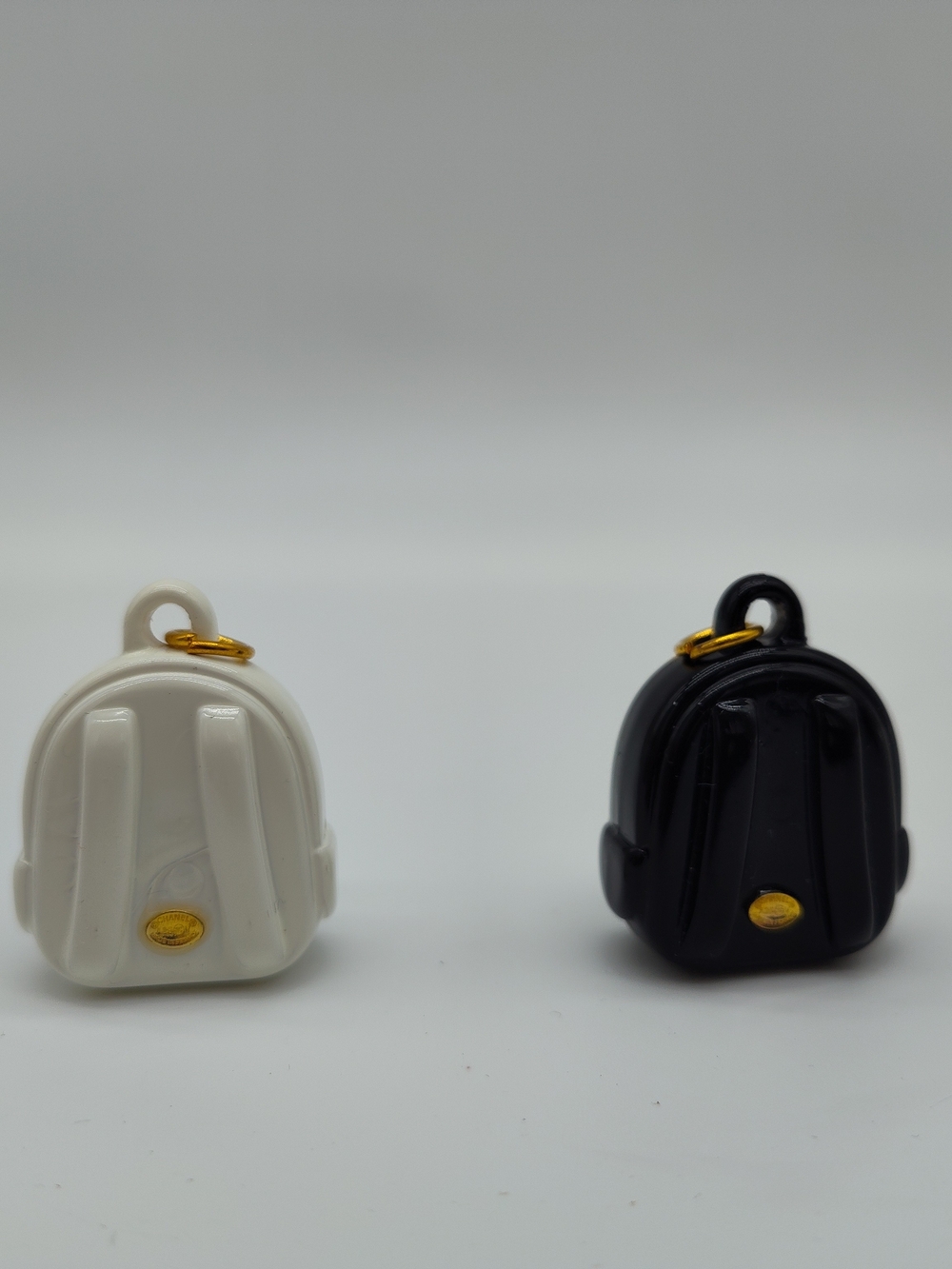 CHANEL Mini Backpack Zipper Pull Charms Set of 2 Black White Camellia Gold Tone - Picture 2 of 4